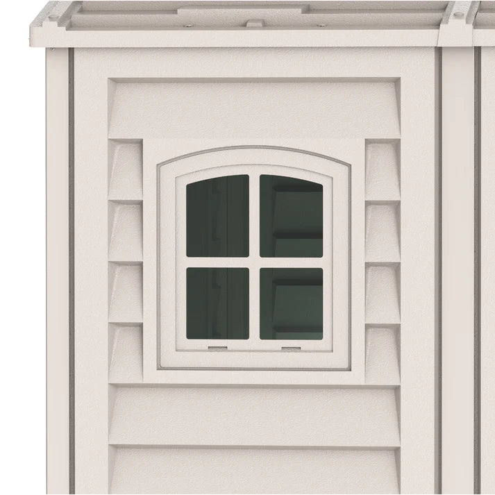StoreAll 8x6ft (2.4 m x 1.7 m) Garden Storage Shed with FREE Shelving Rack 4 Adobe