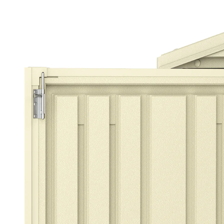 StoreAll 8x6ft (2.4 m x 1.7 m) Garden Storage Shed with FREE Shelving Rack 4 Adobe