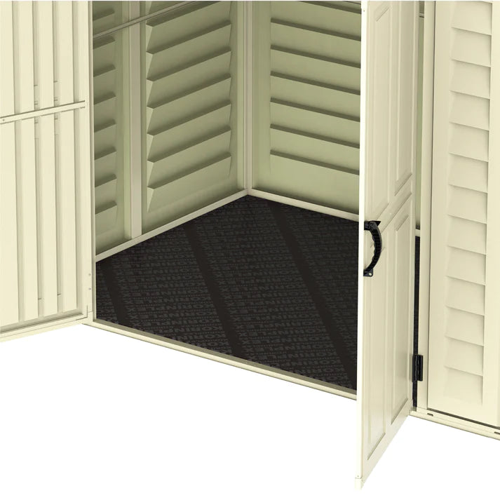 StoreAll 8x6ft (2.4 m x 1.7 m) Garden Storage Shed with FREE Shelving Rack 4 Adobe