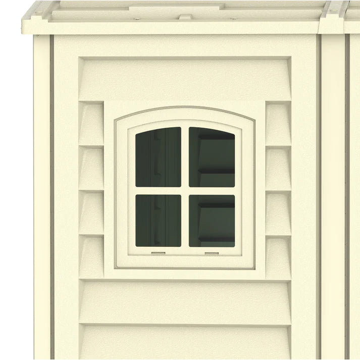 StoreAll 8x6ft (2.4 m x 1.7 m) Garden Storage Shed with FREE Shelving Rack 4 Adobe