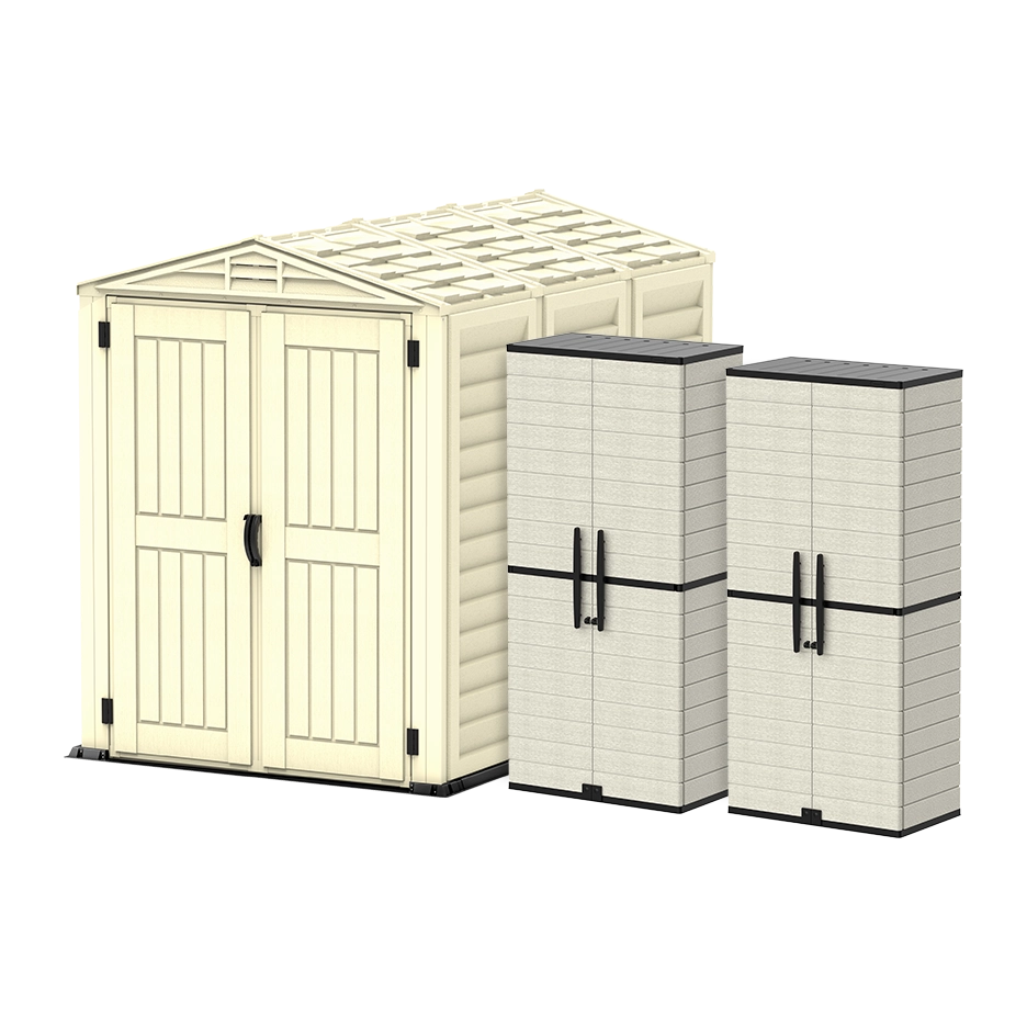 YardMate PLUS 5x8ft Shed + Vertical Cabinets Exclusive 3-in-1 Bundle