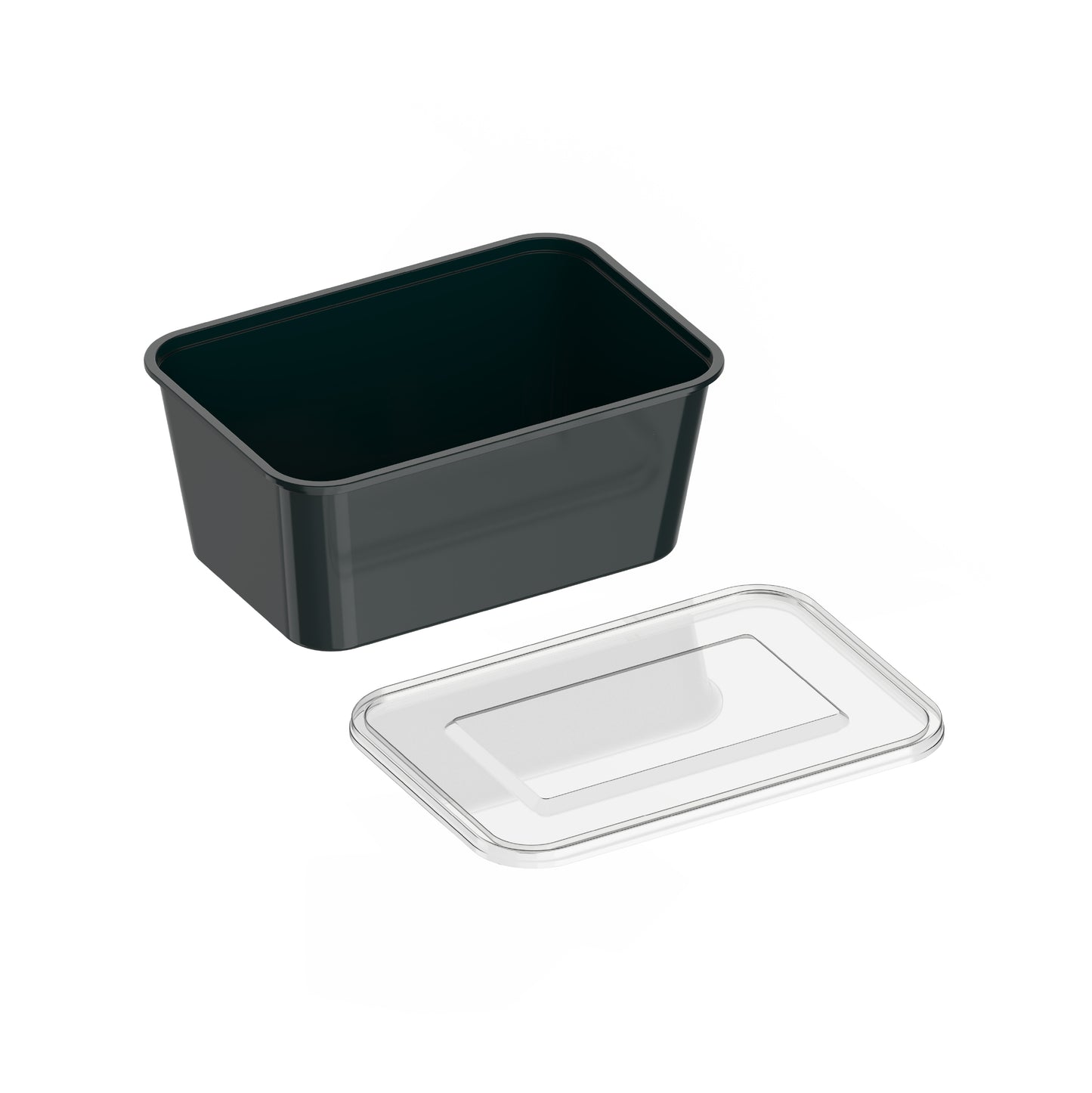 1000 ml Pack of 10 Black Microwave Containers with Clear Lids