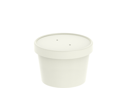 12 oz Pack of 20 White Kraft Soup Containers with Lids