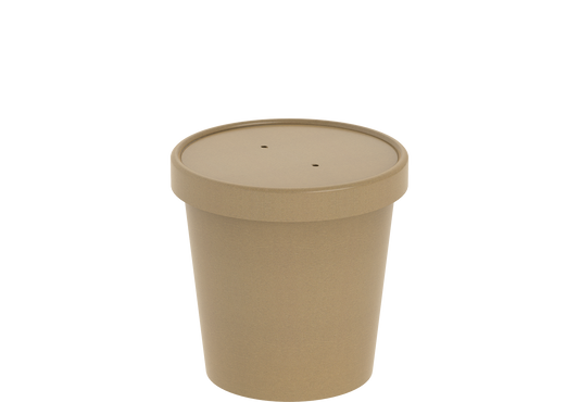 Brown Kraft Soup Containers with Lids