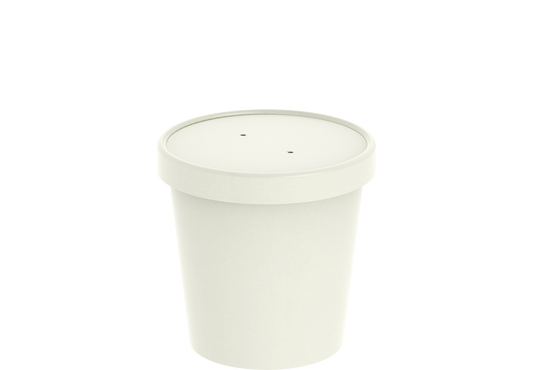 White Kraft Soup Containers with Lids