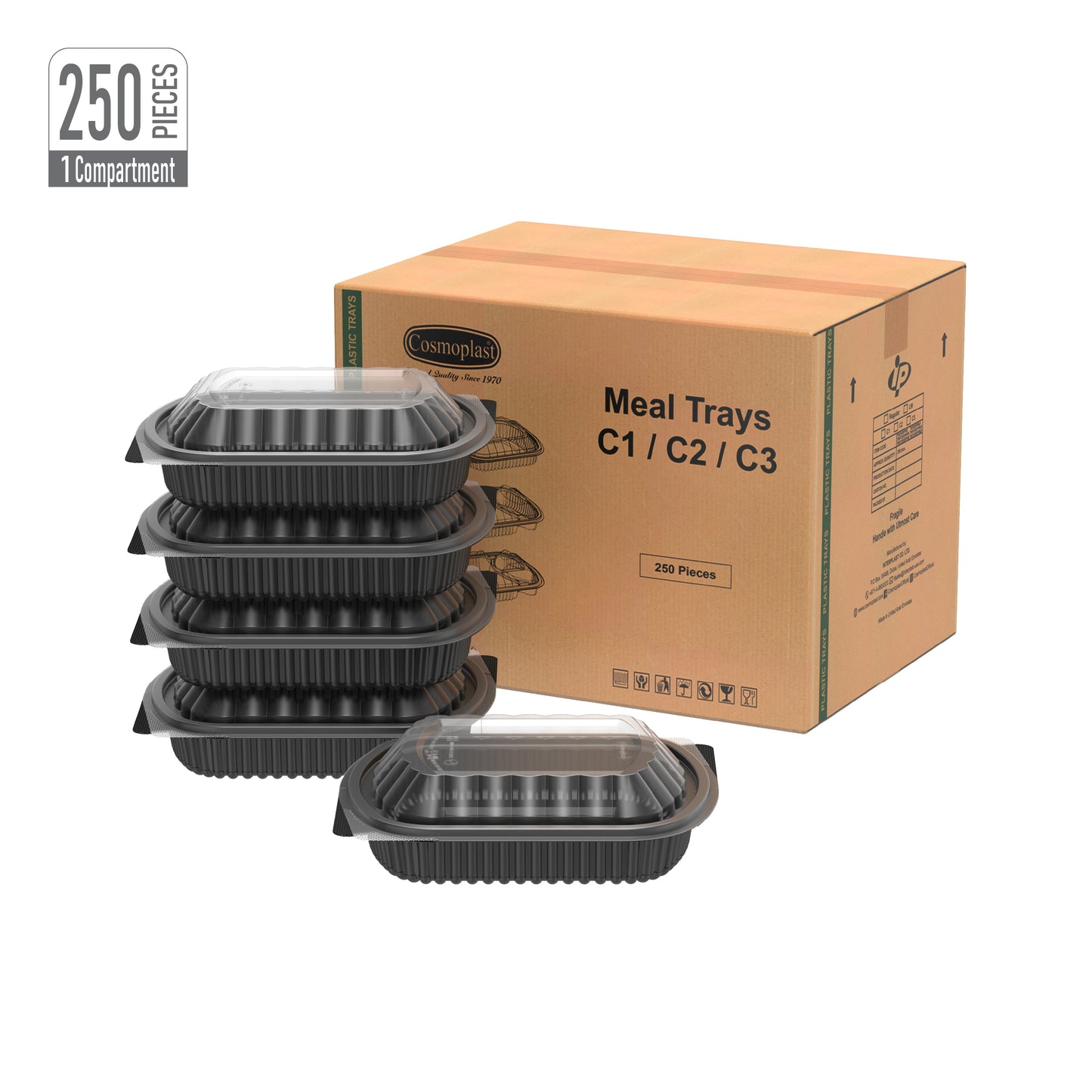 Black Meal Containers with Clear Lids Wholesale