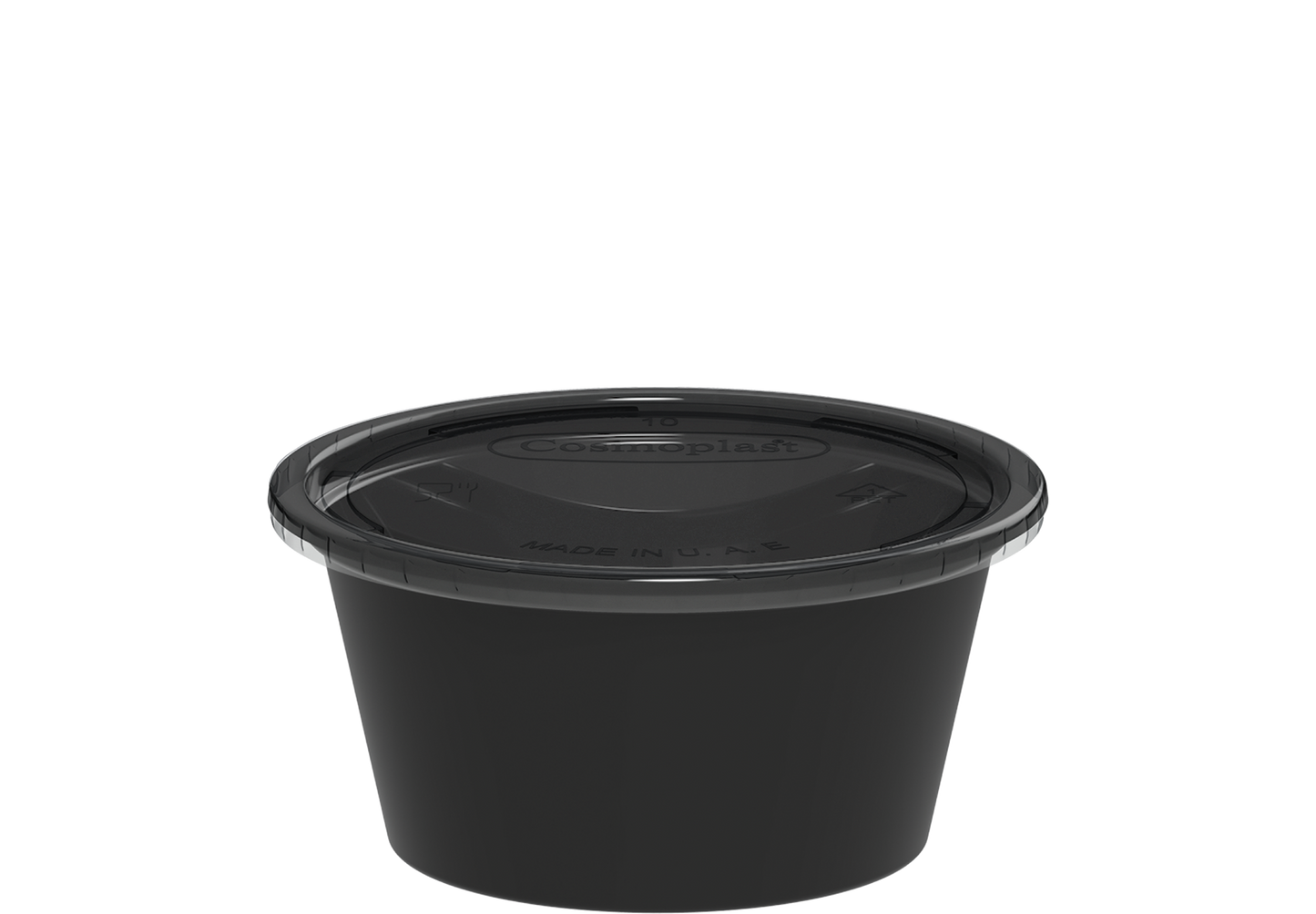 2 oz Pack of 100 Black Sauce Cups with Clear Lids