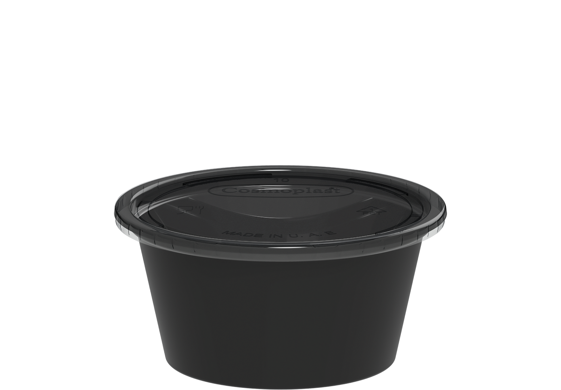 2 oz Pack of 100 Black Sauce Cups with Clear Lids