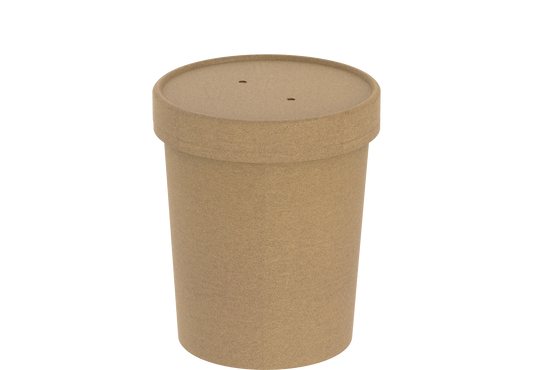 32 oz Pack of 20 Brown Kraft Soup Containers with Lids