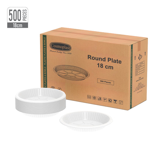 Cosmoplast White 18 cm Plastic Plates