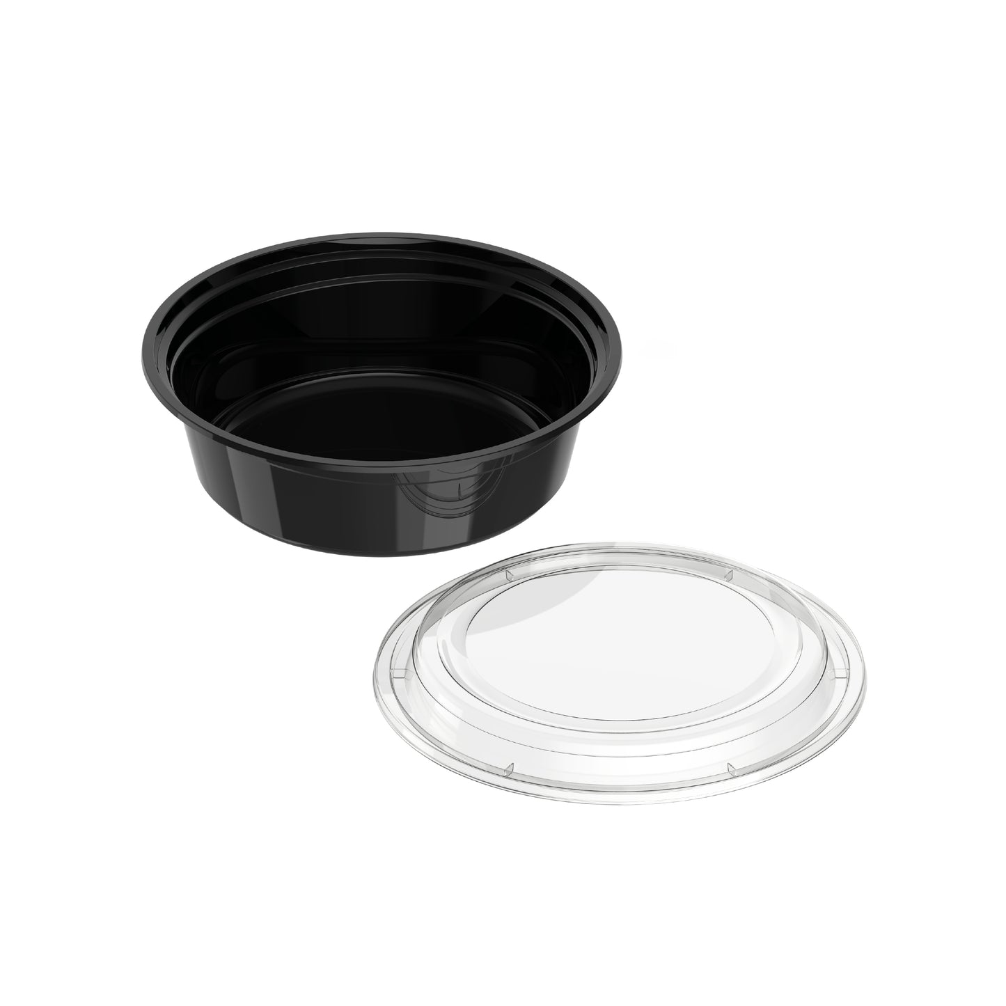 950 ml Pack of 10 RO32 Black Microwave Containers with Clear Lids