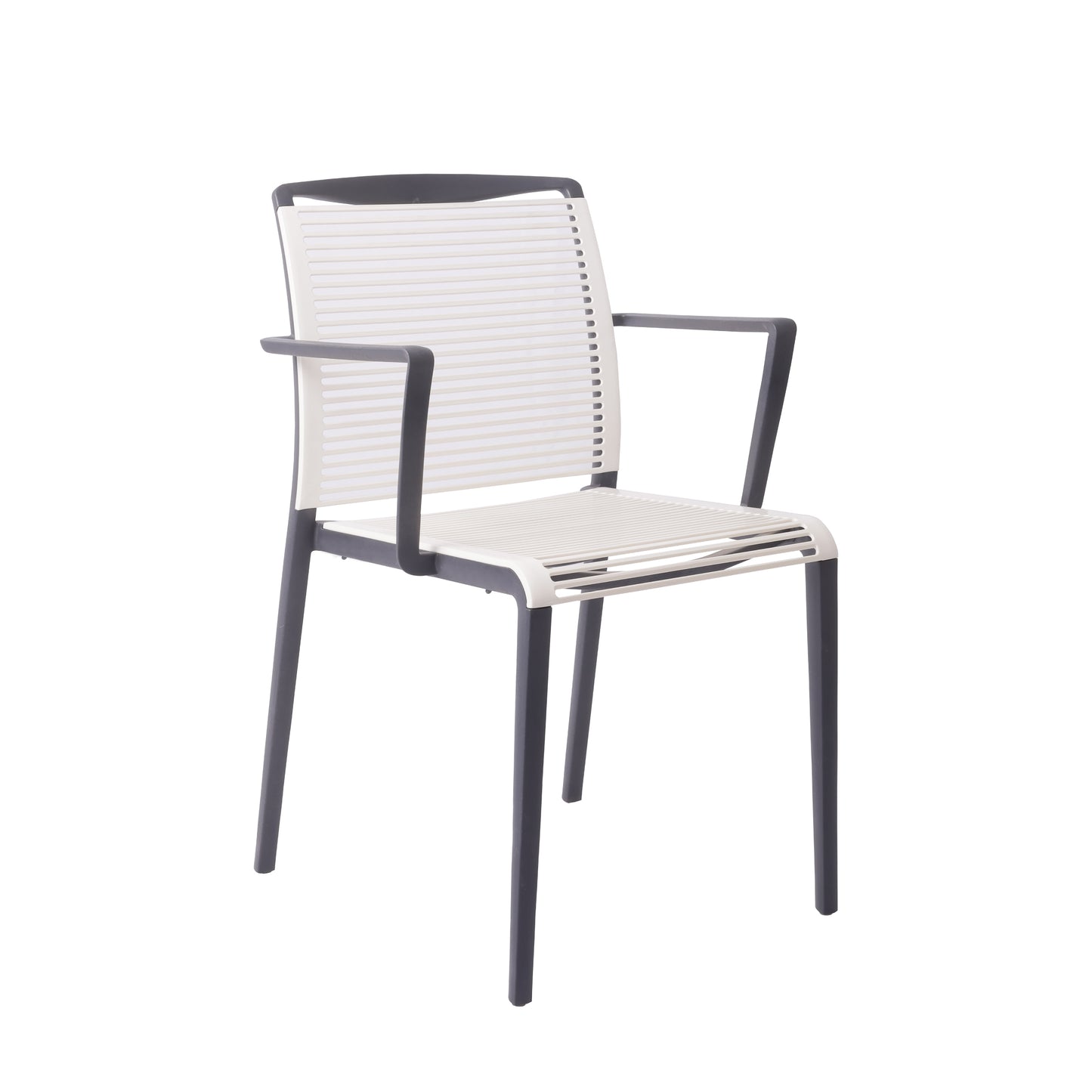 Dining Armchair, Dark Grey & White