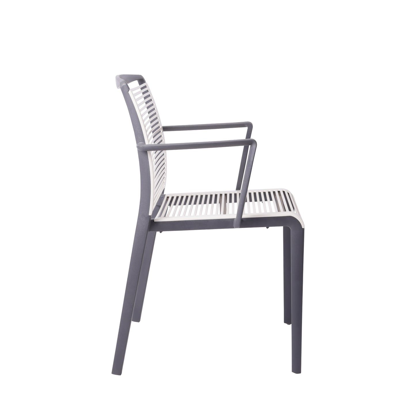 Dining Armchair, Dark Grey & White