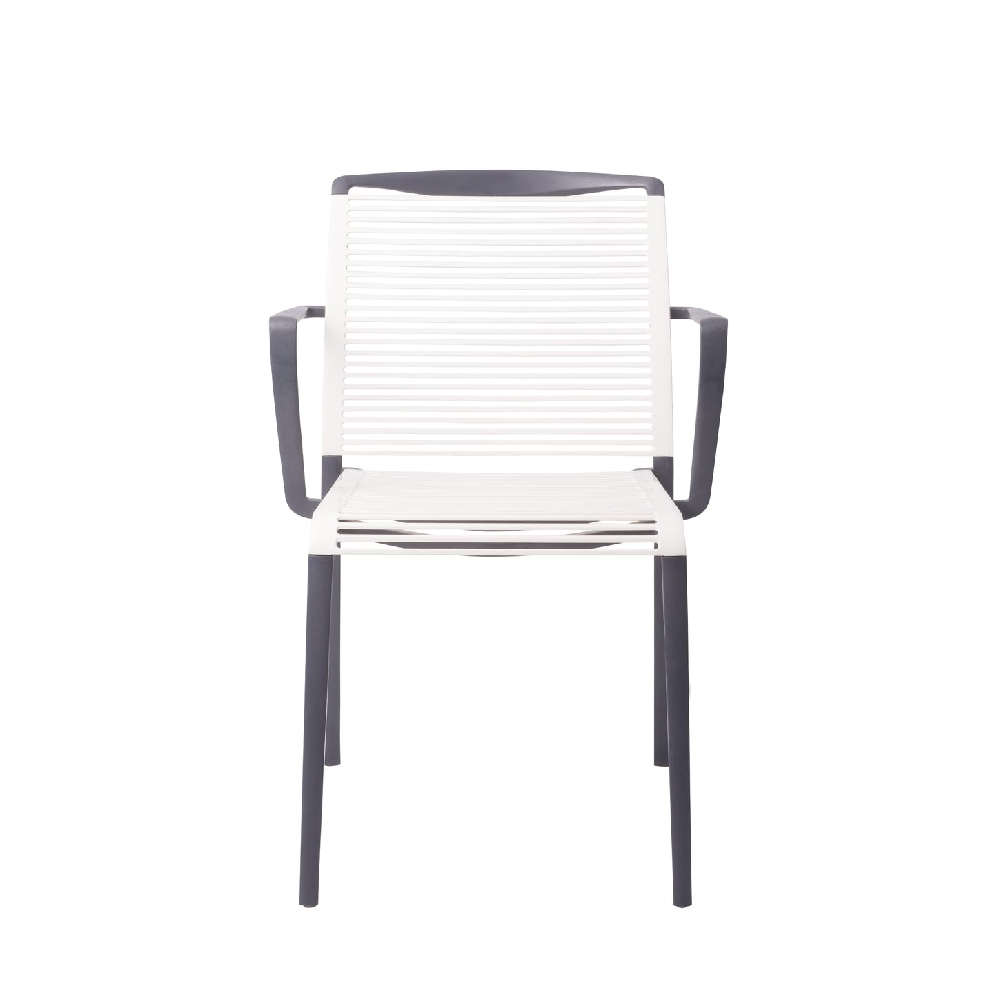 Dining Armchair, Dark Grey & White
