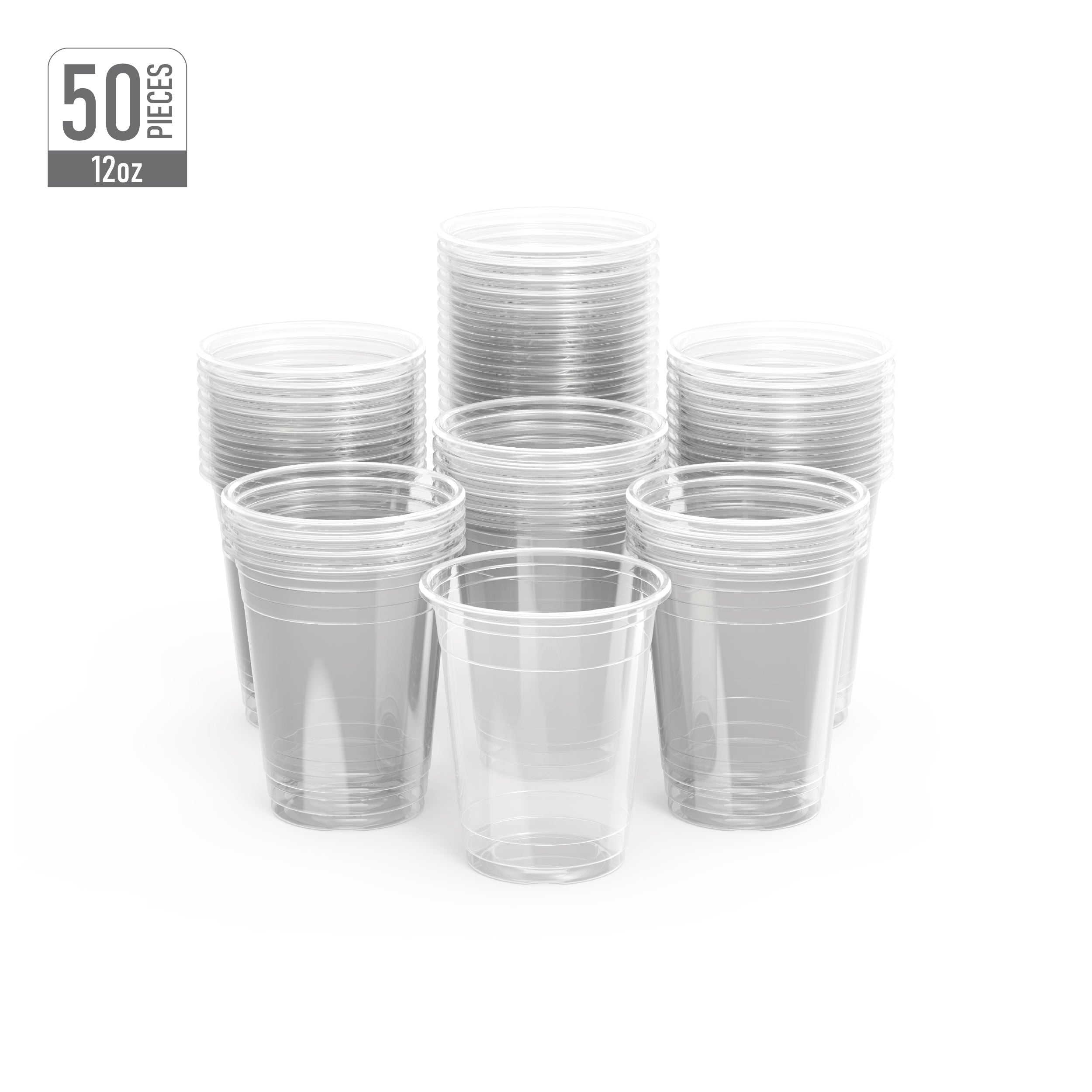 Translucent Plastic Cup 12 oz - 50 Pieces