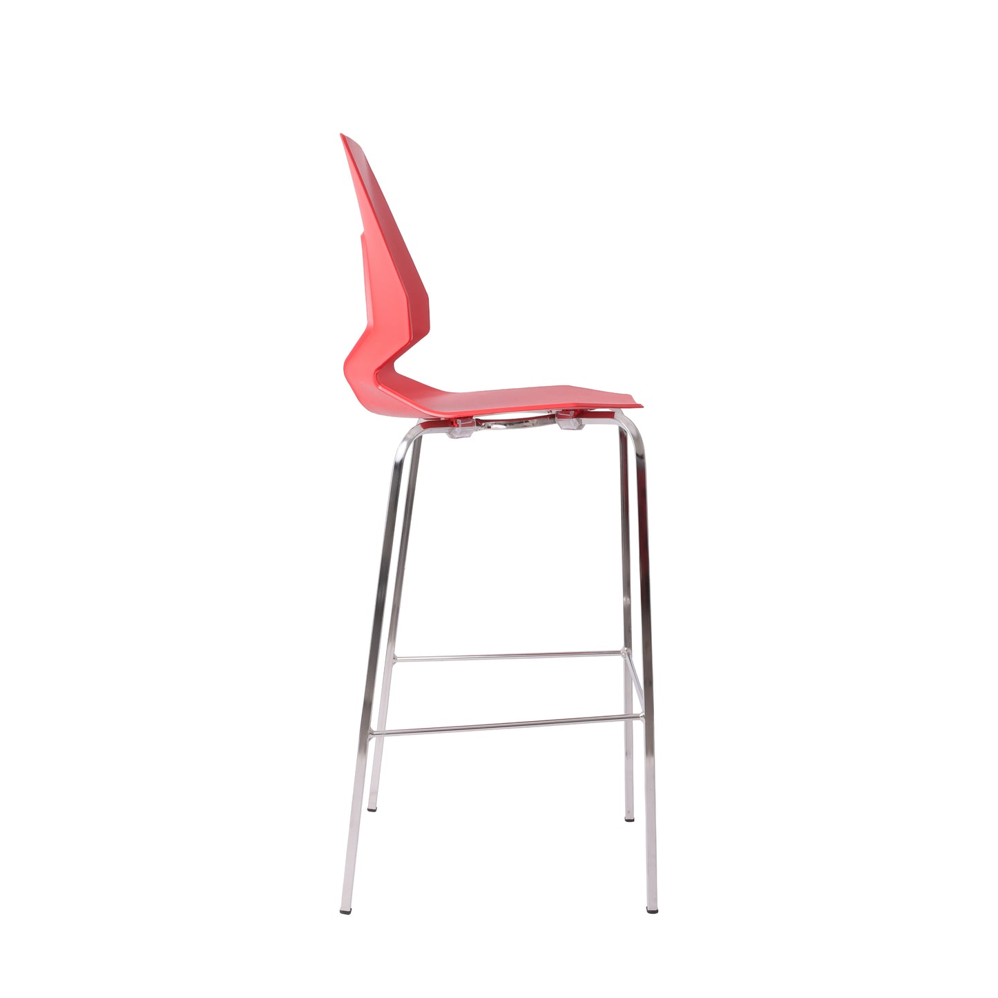 Prodige Bar Stool with Chrome Legs, Crimson Red