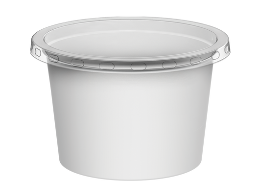 100 ml Pack of 40 CE10 White Sauce Cups with Clear Lids