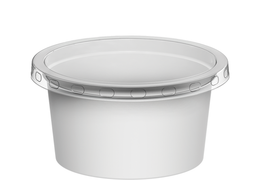 80ml White Sauce Cups with Clear Lids