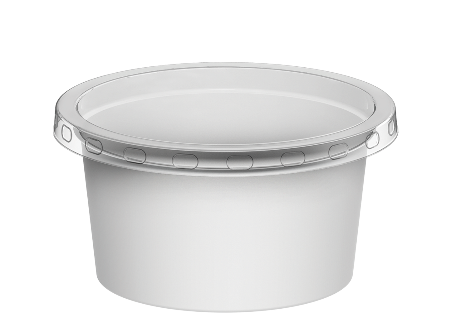 80 ml Carton of 1500 CE08 White Sauce Cups with Clear Lids