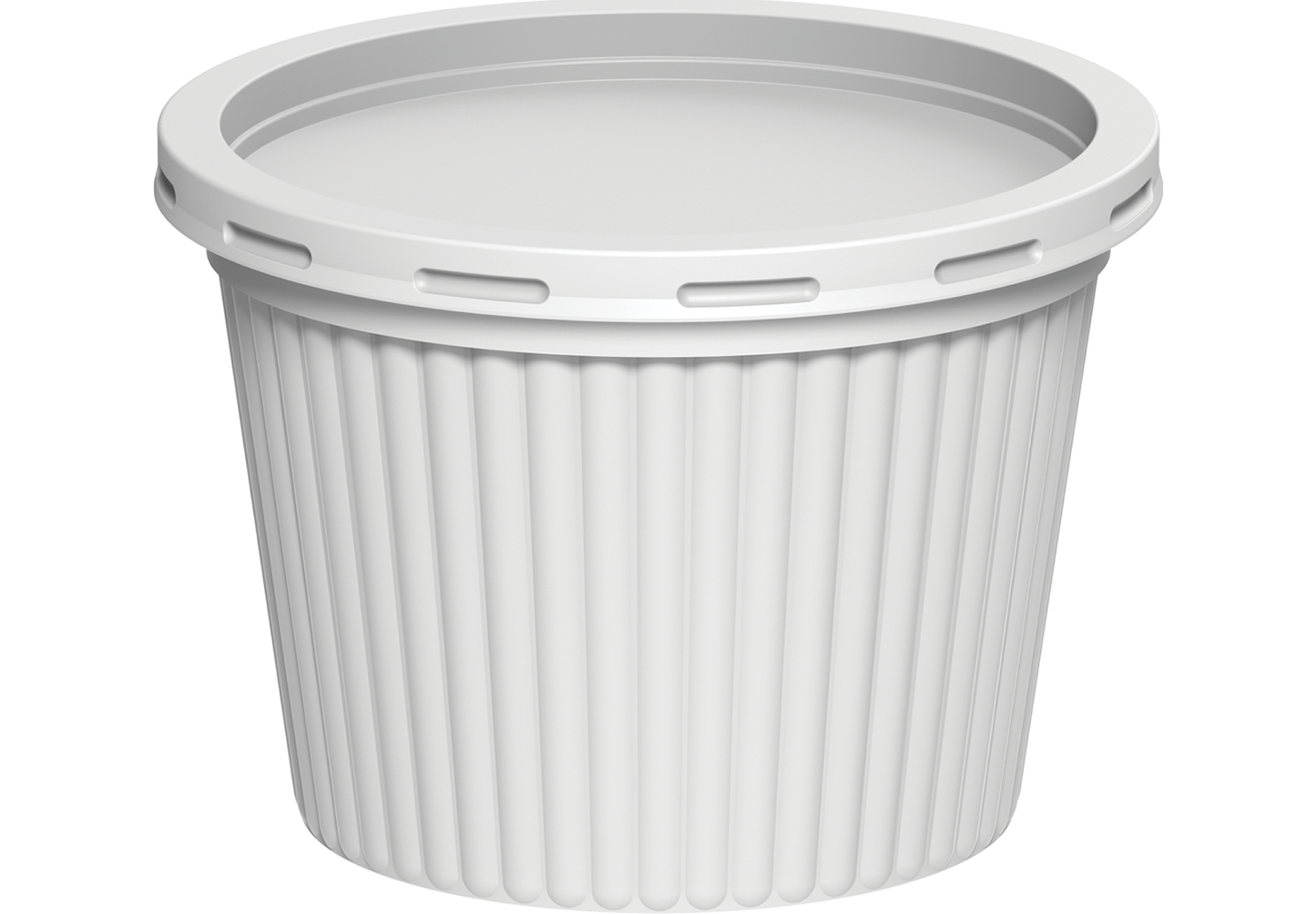 White Ribbed Catering Containers with White Lids