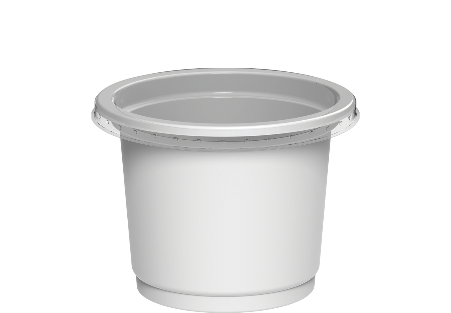 1 oz Pack of 100 CZ03 White Sauce Cups with Clear Lids