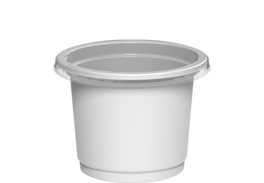 1 oz Pack of 100 CZ03 White Sauce Cups with Clear Lids