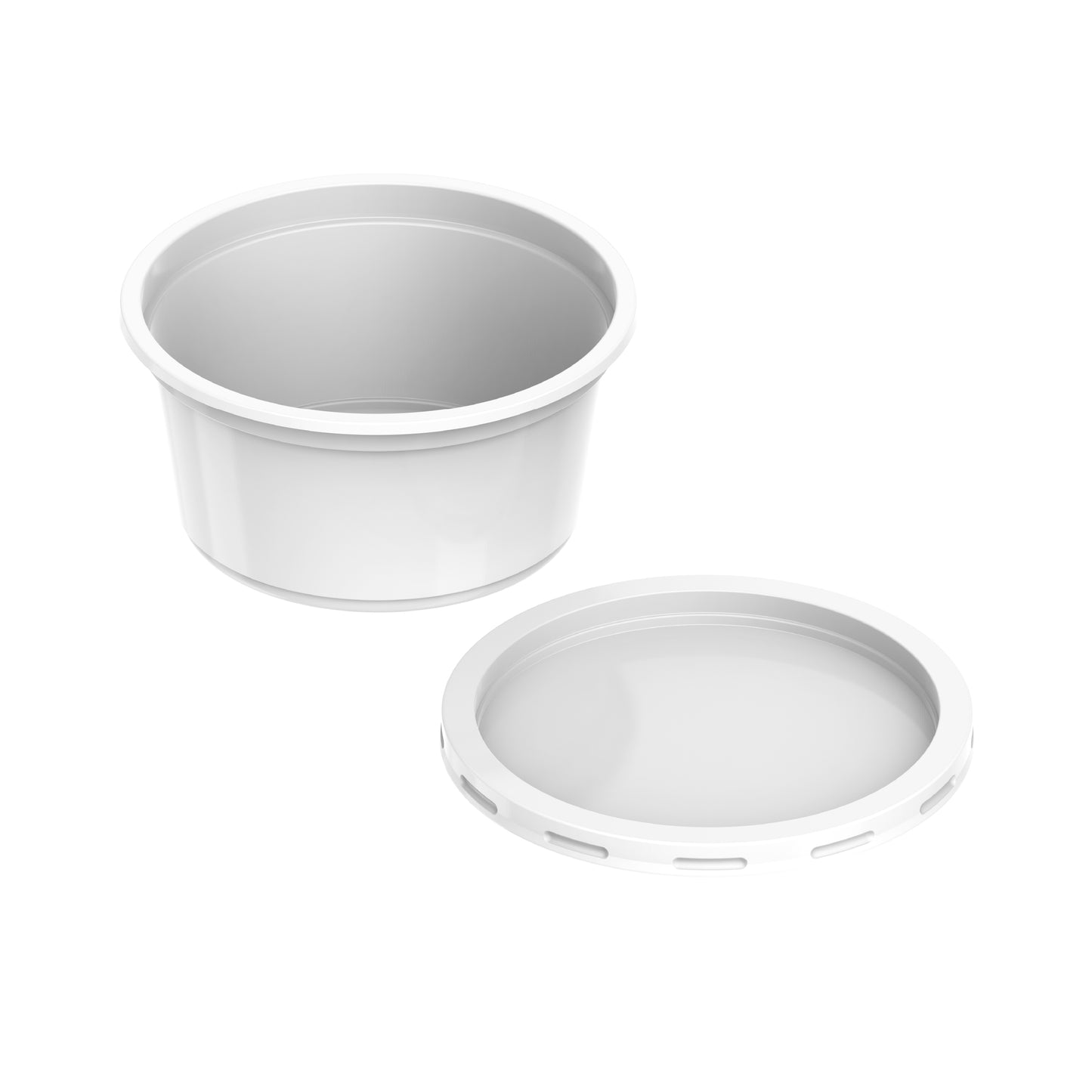 350 ml Pack of 20 Plastic White Catering Containers with White Lids