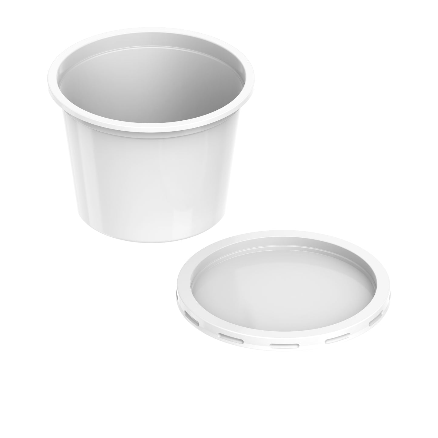 500 ml Pack of 20 Plastic White Catering Containers with White Lids