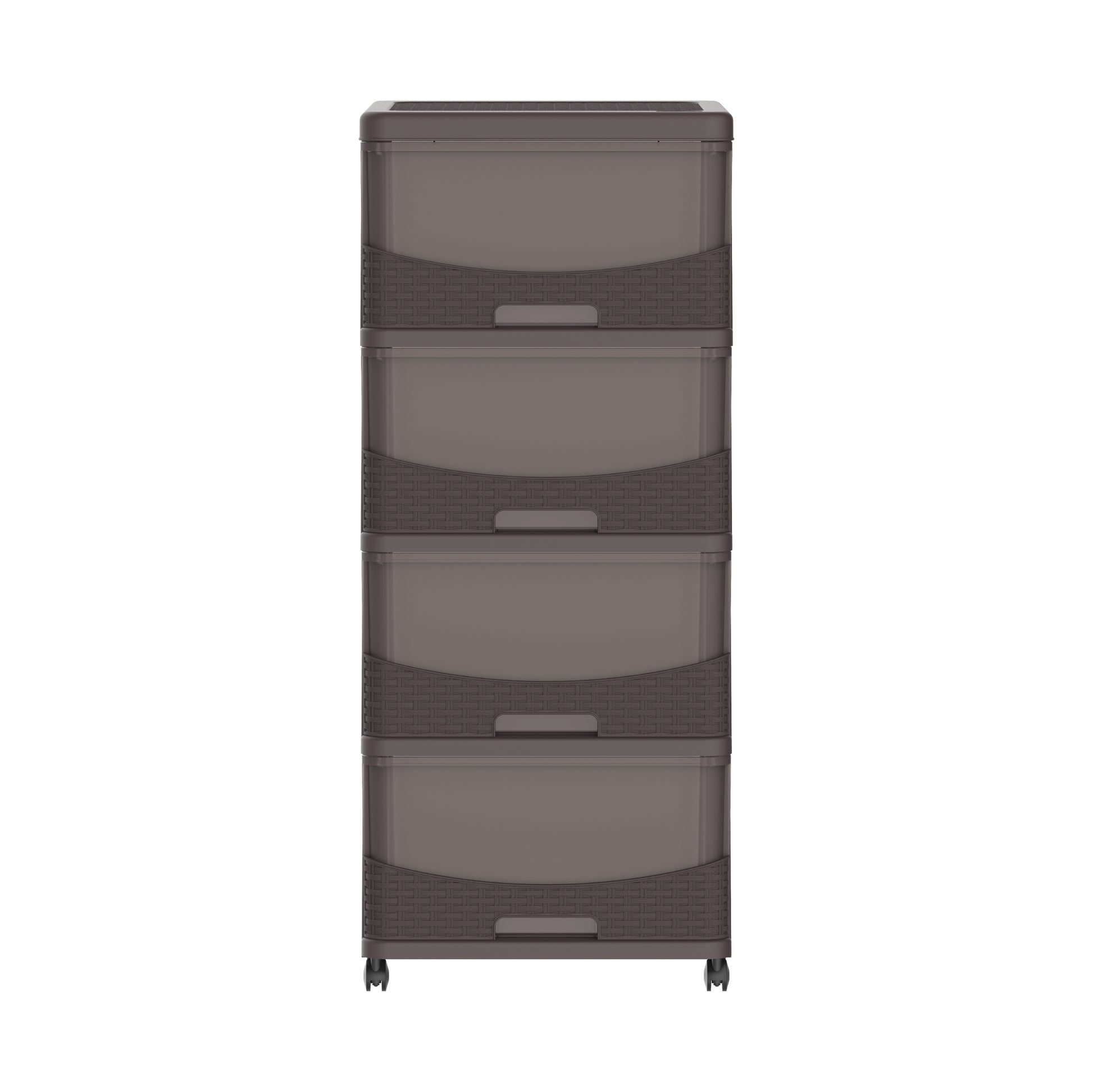 4 Tiers Storage Cabinet with Drawers & Wheels