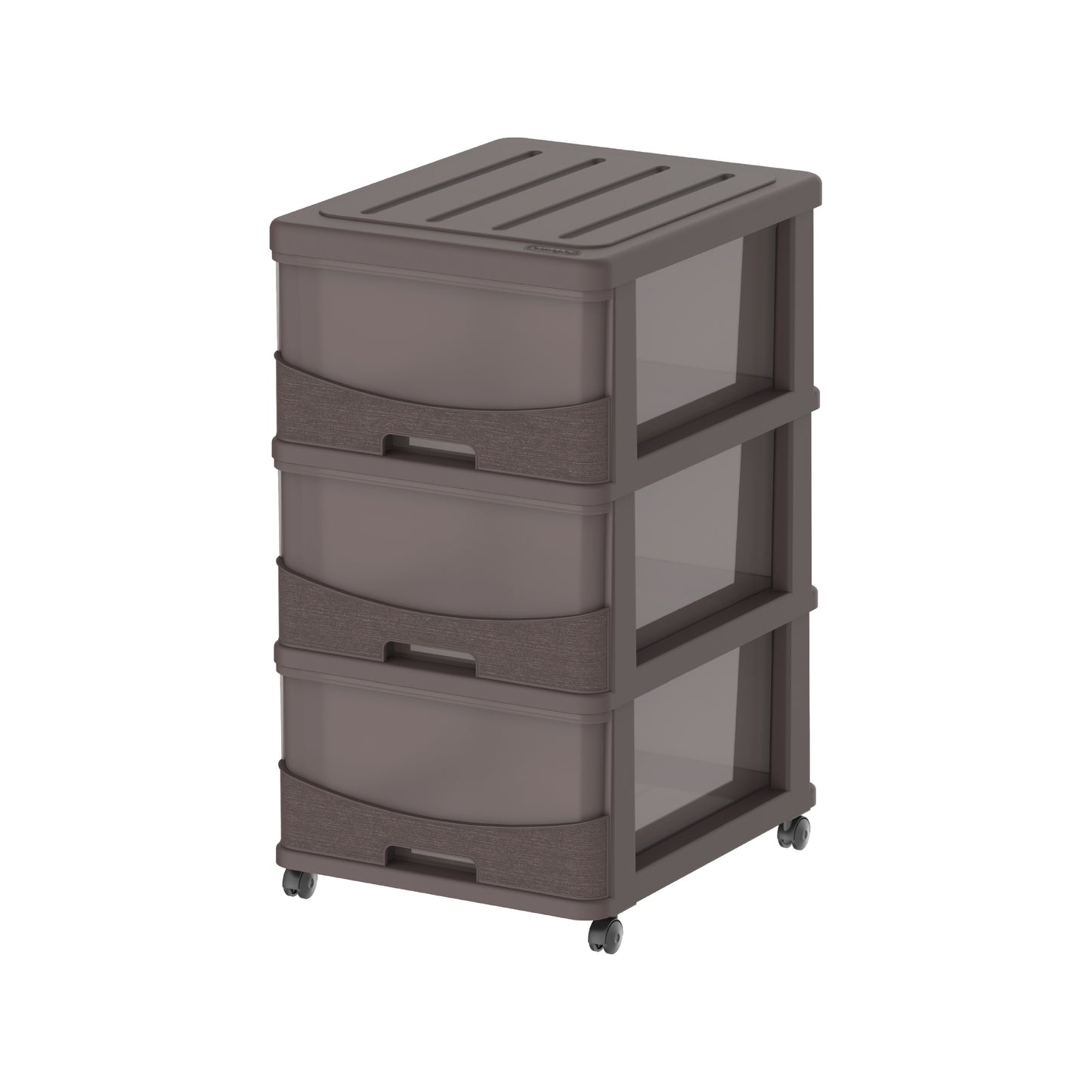 3 Tiers Storage Cabinet with Drawers & Wheels