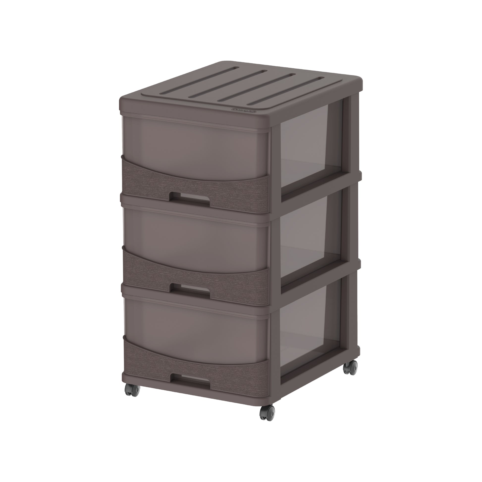 3 Tiers Storage Cabinet with Drawers & Wheels
