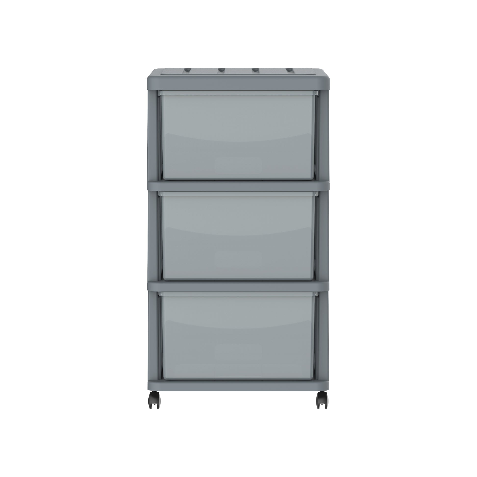 3 Tiers Storage Cabinet with Drawers & Wheels