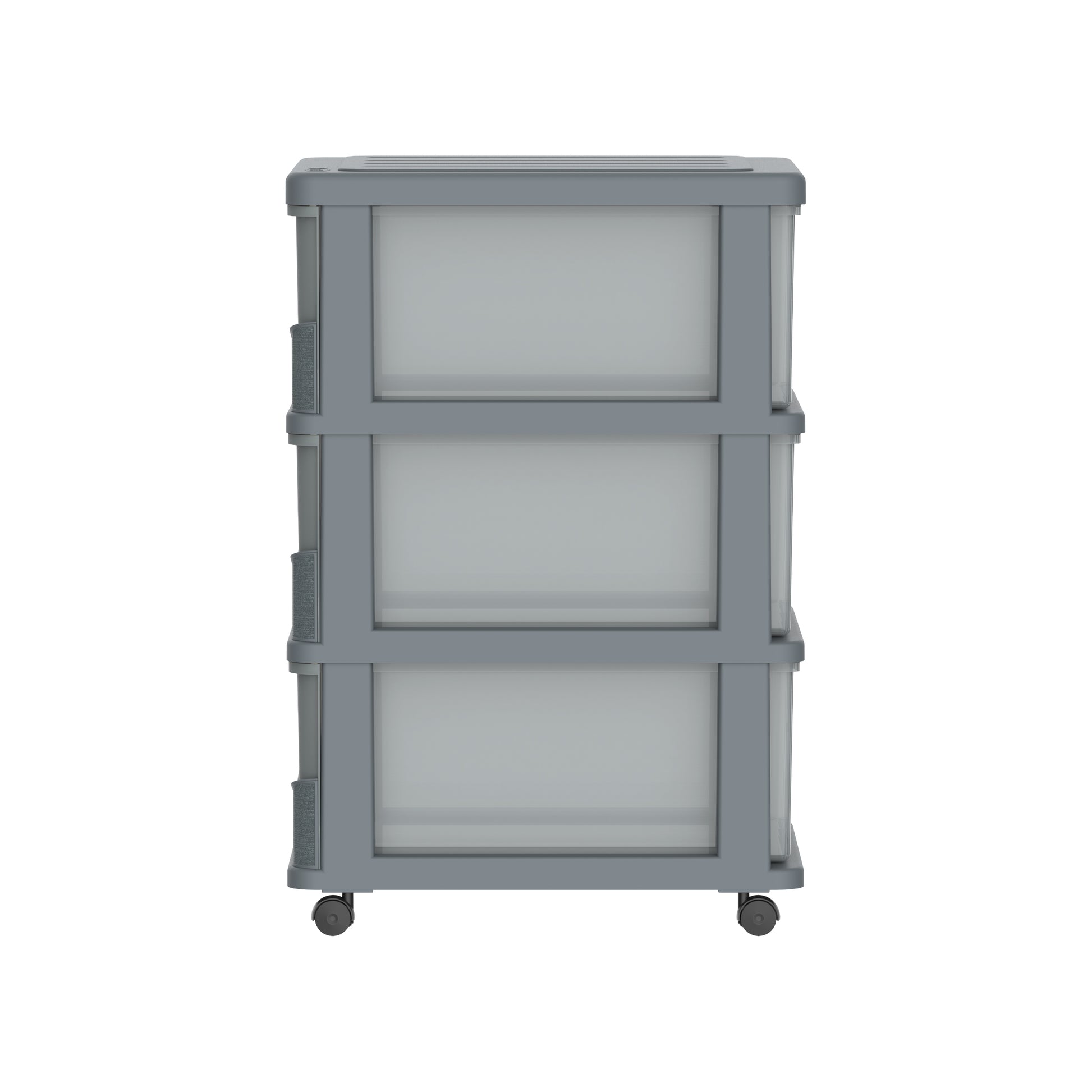 3 Tiers Storage Cabinet with Drawers & Wheels