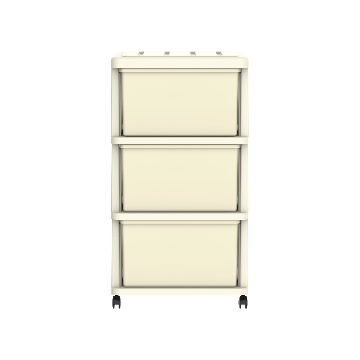 3 Tiers Storage Cabinet with Drawers & Wheels