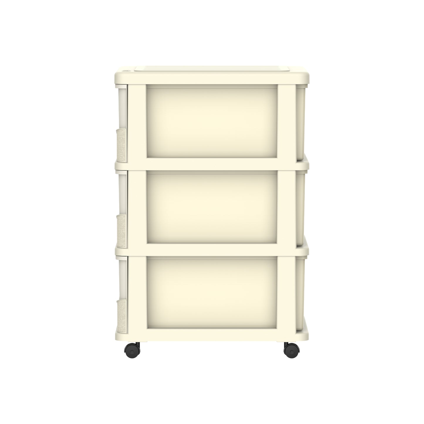 3 Tiers Storage Cabinet with Drawers & Wheels
