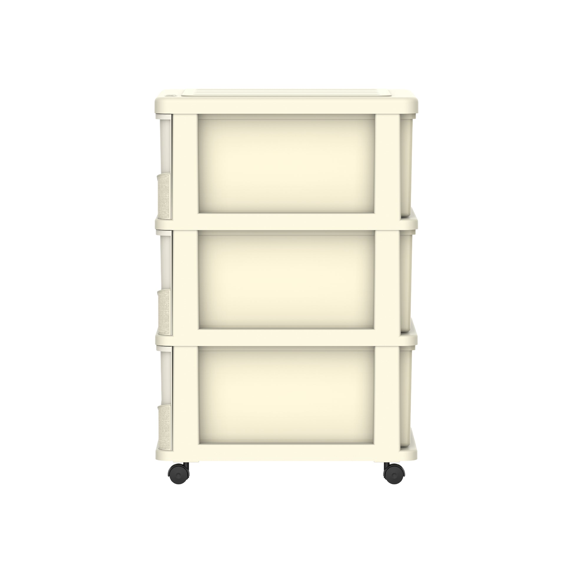 3 Tiers Storage Cabinet with Drawers & Wheels