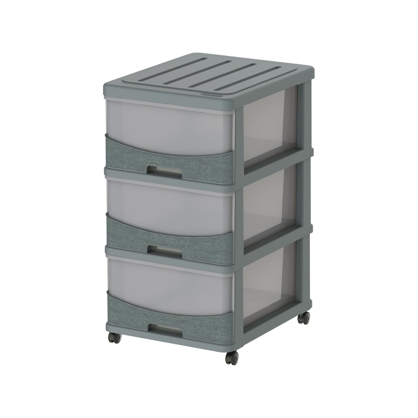 3 Tiers Storage Cabinet with Drawers & Wheels