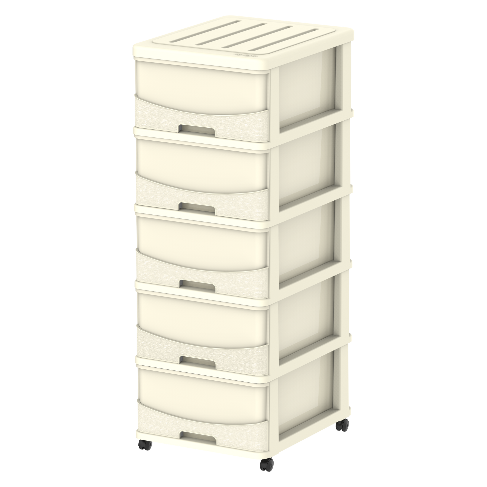 5 Tiers Storage Cabinet with Drawers & Wheels