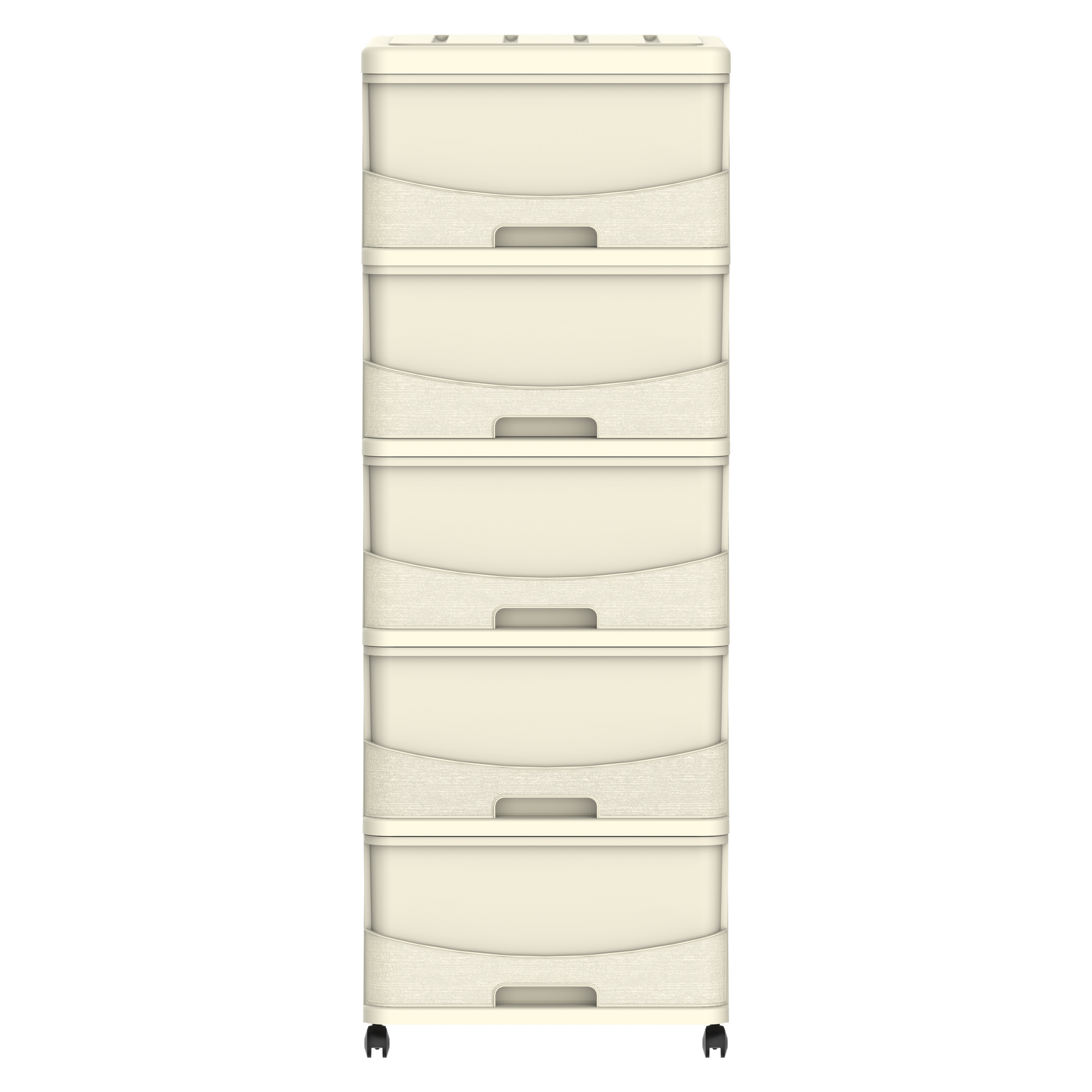 5 Tiers Storage Cabinet with Drawers & Wheels