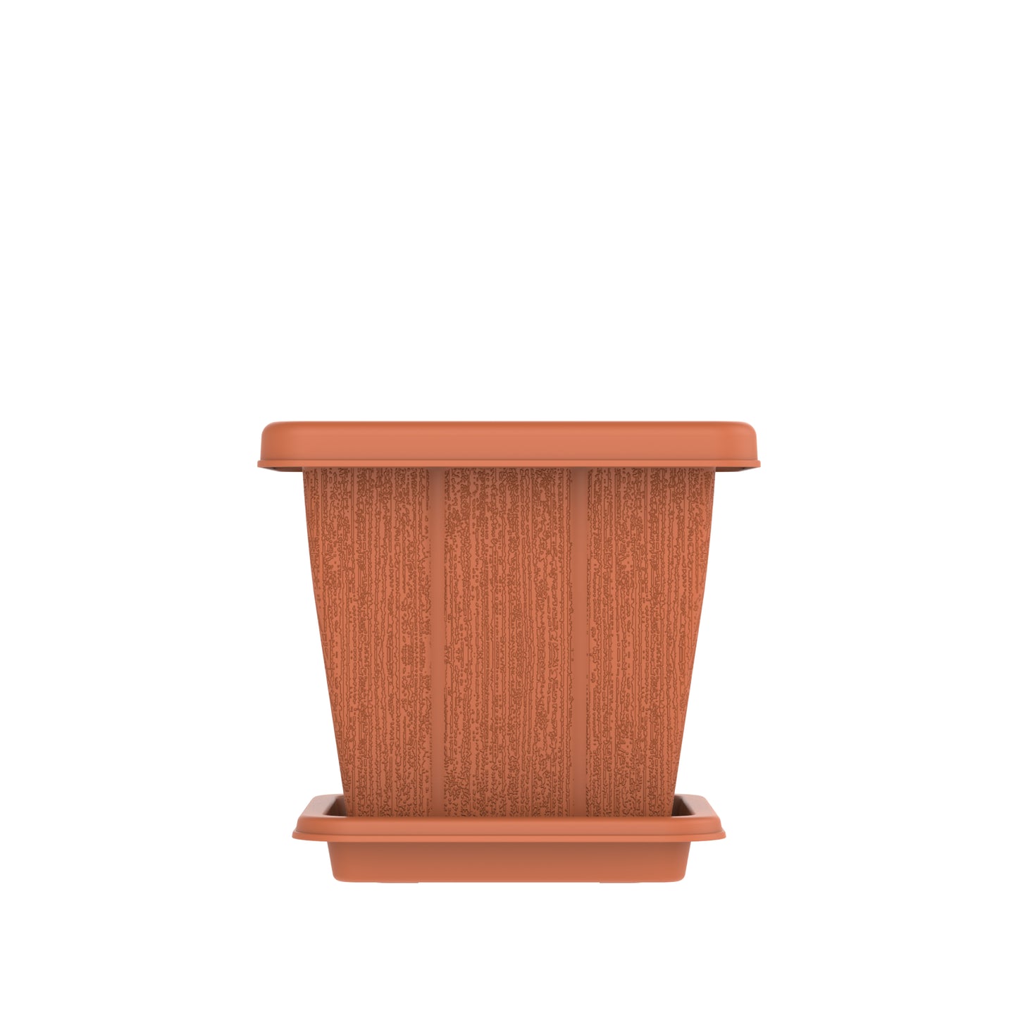 Cosmoplast 10L Cedargrain Square Planter with Tray