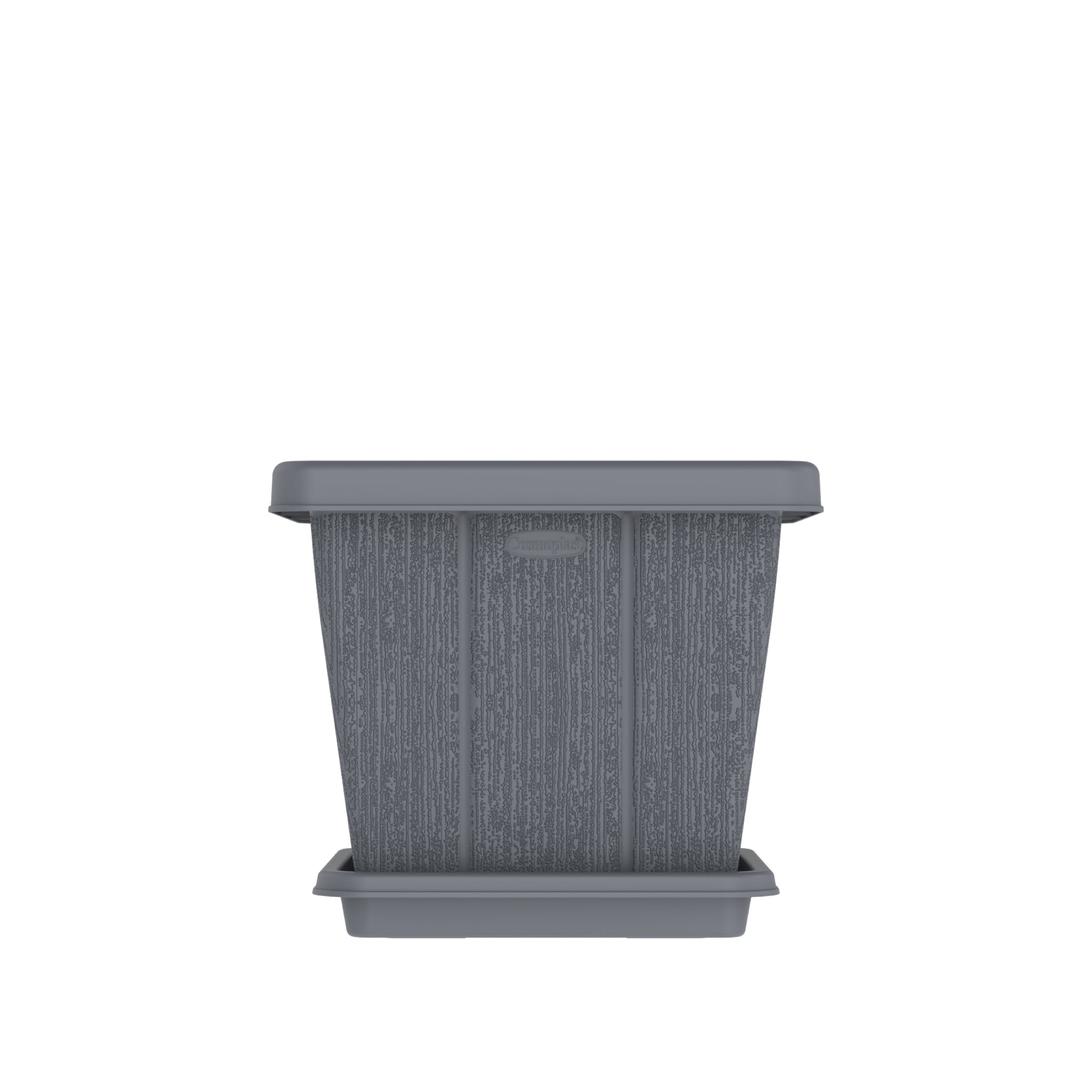 Cosmoplast 10L Cedargrain Square Planter with Tray