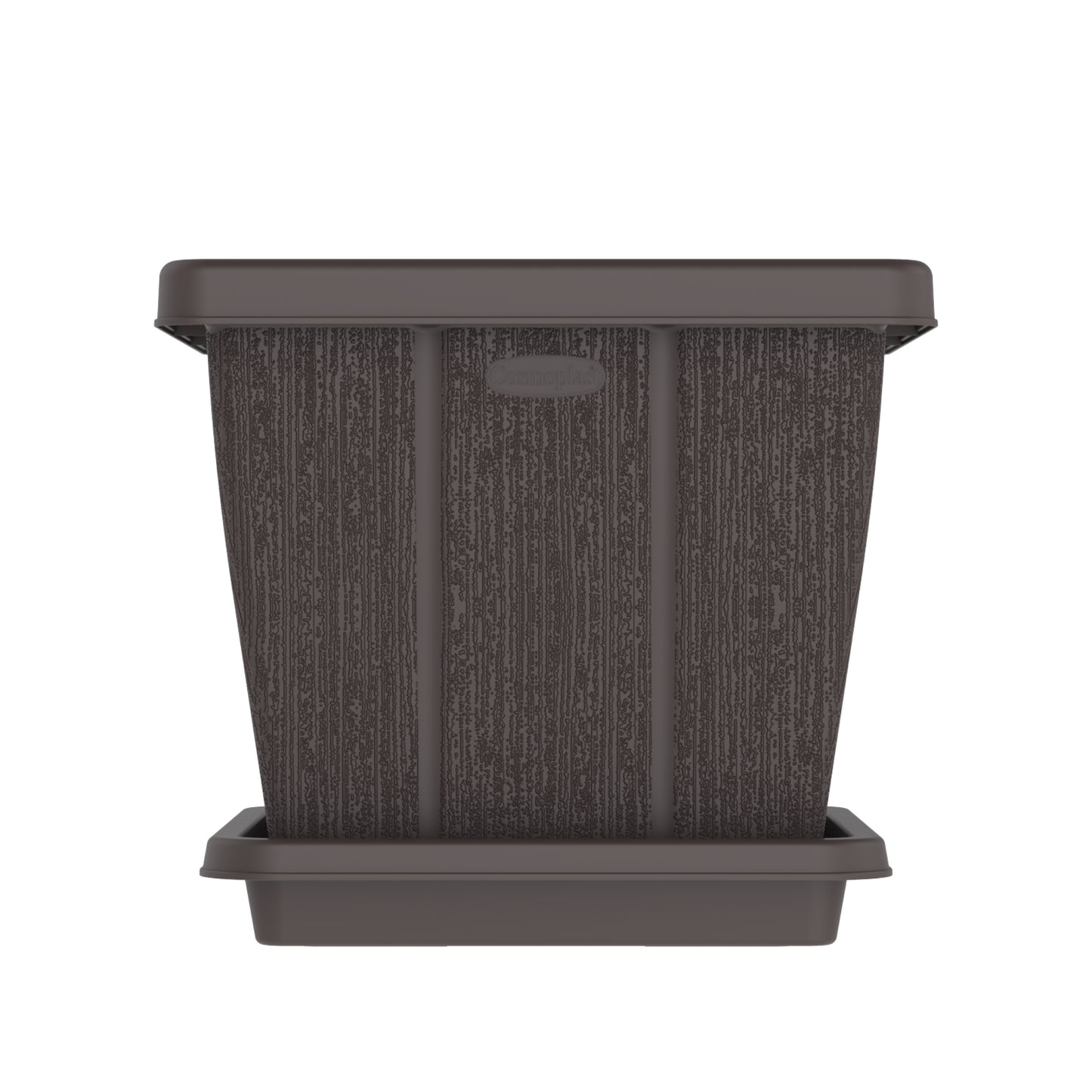 Cosmoplast UAE 30L Cedargrain Square Planter with Tray