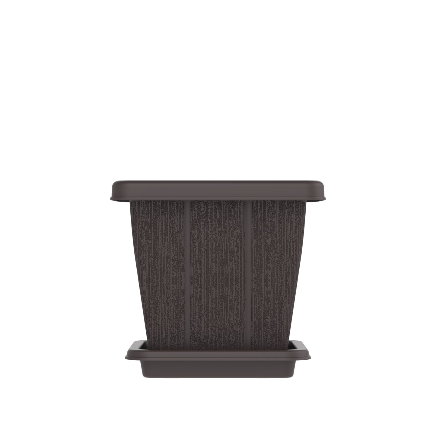 Cosmoplast 10L Cedargrain Square Planter with Tray