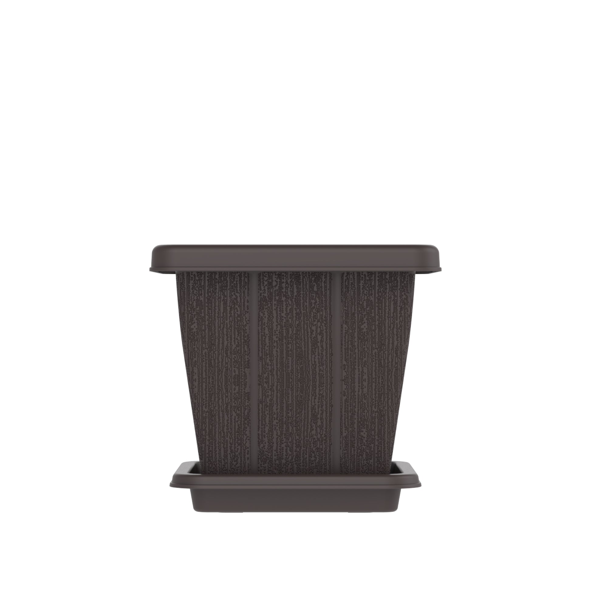 Cosmoplast 10L Cedargrain Square Planter with Tray