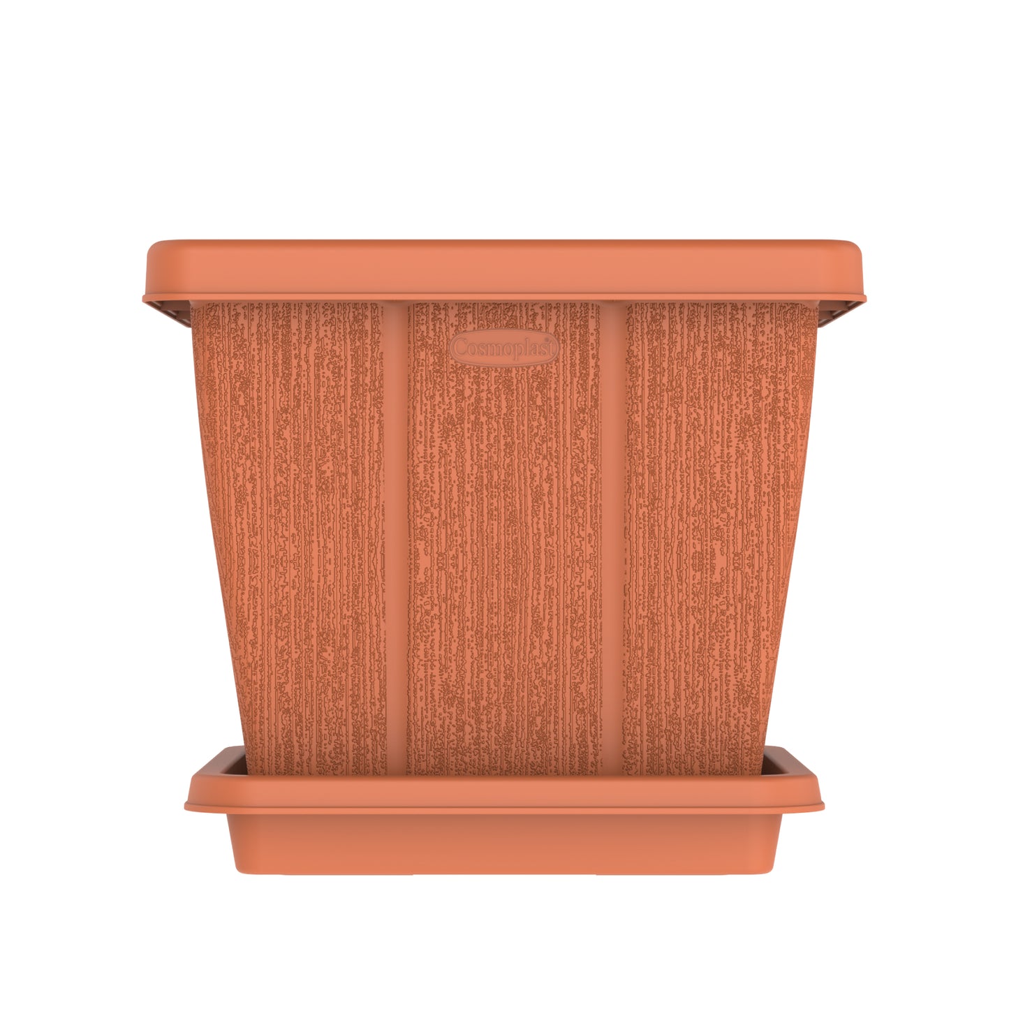Cosmoplast UAE 30L Cedargrain Square Planter with Tray