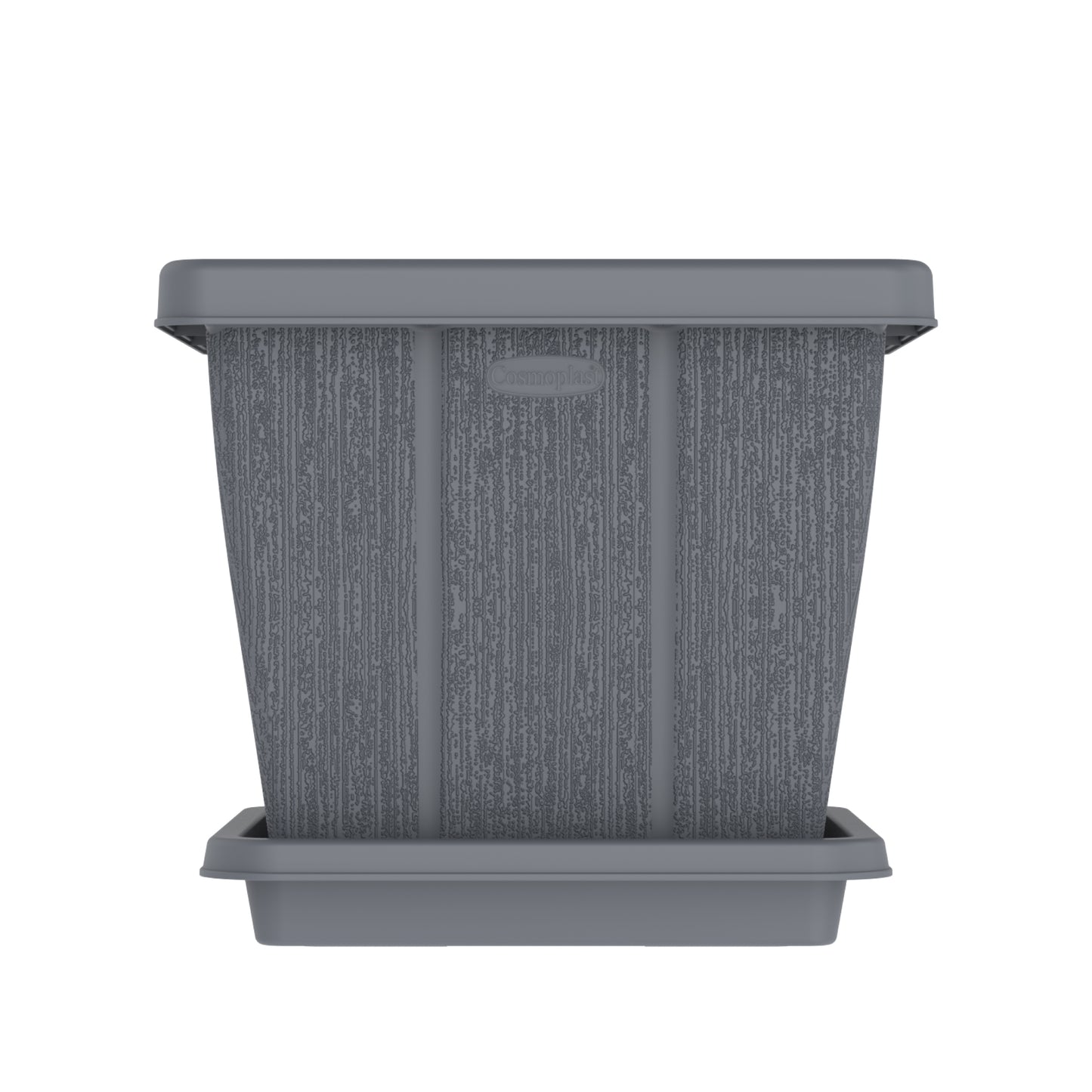 Cosmoplast UAE 30L Cedargrain Square Planter with Tray