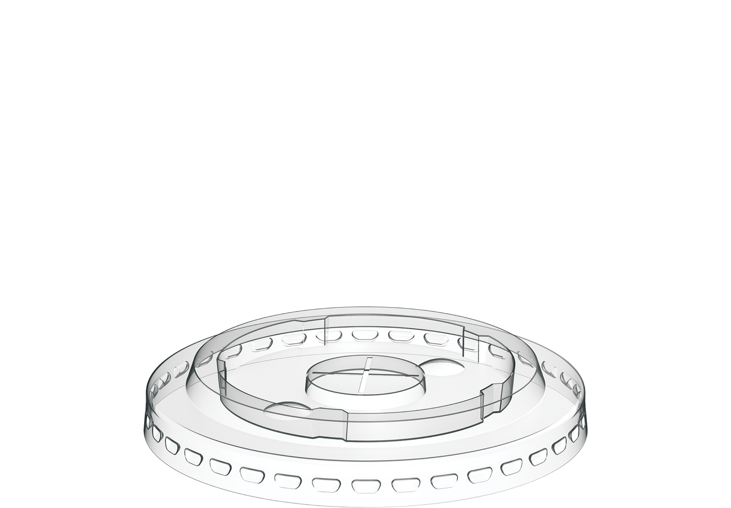82 mm Pack of 50 Flat Lids for CB35, 8, 10 oz Clear Plastic Cups