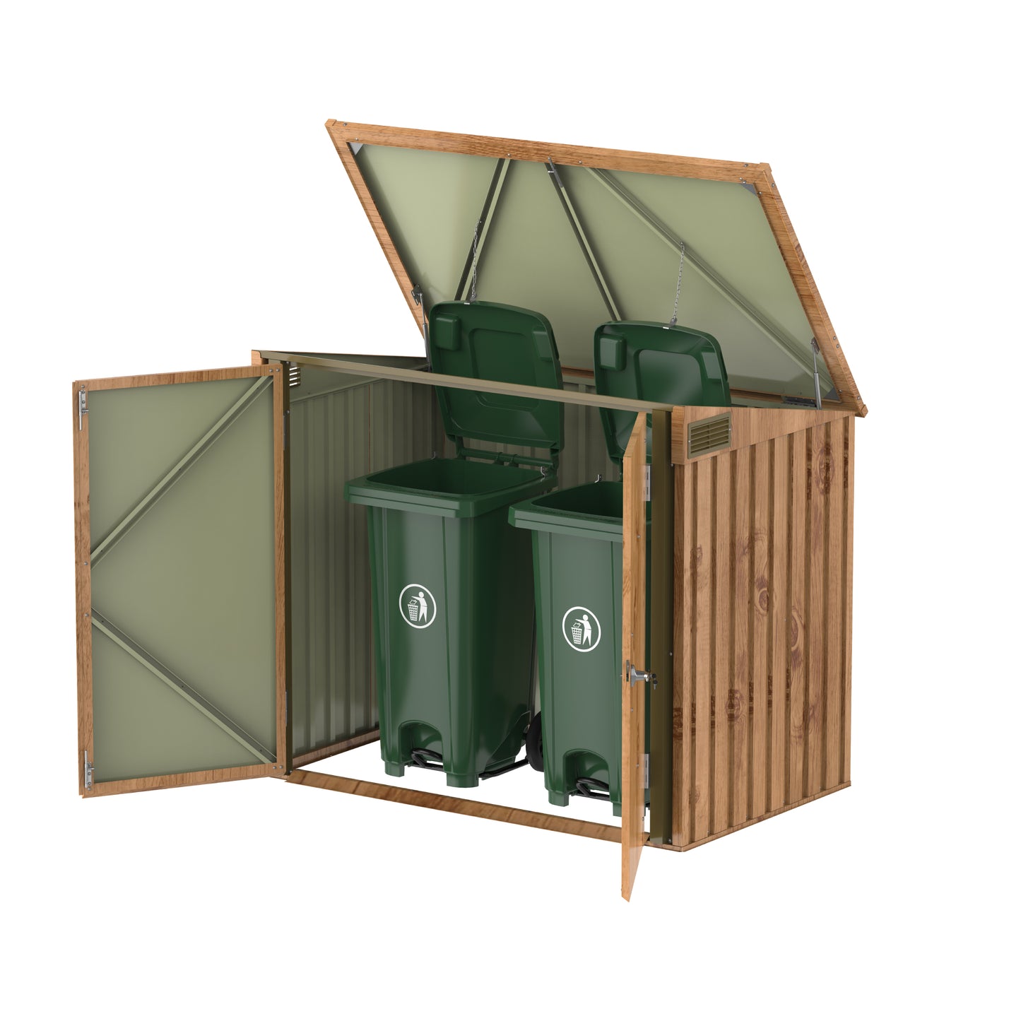 1420L Small Storage Steel Shed with Flat Lid