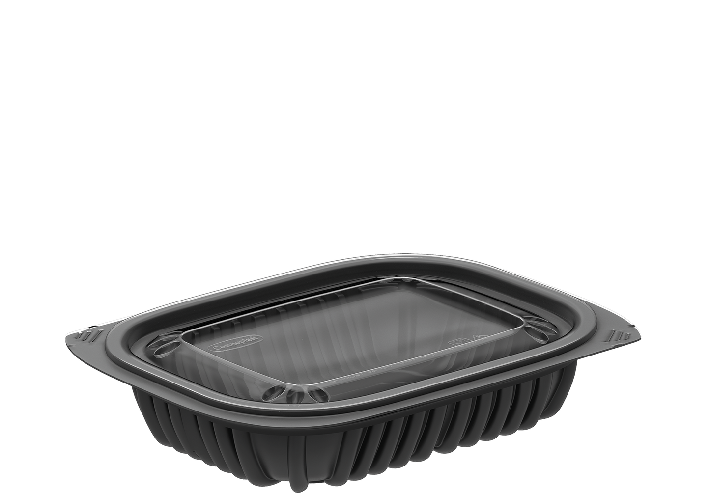 8 oz Carton of 250 Black General Purpose Containers with Lids