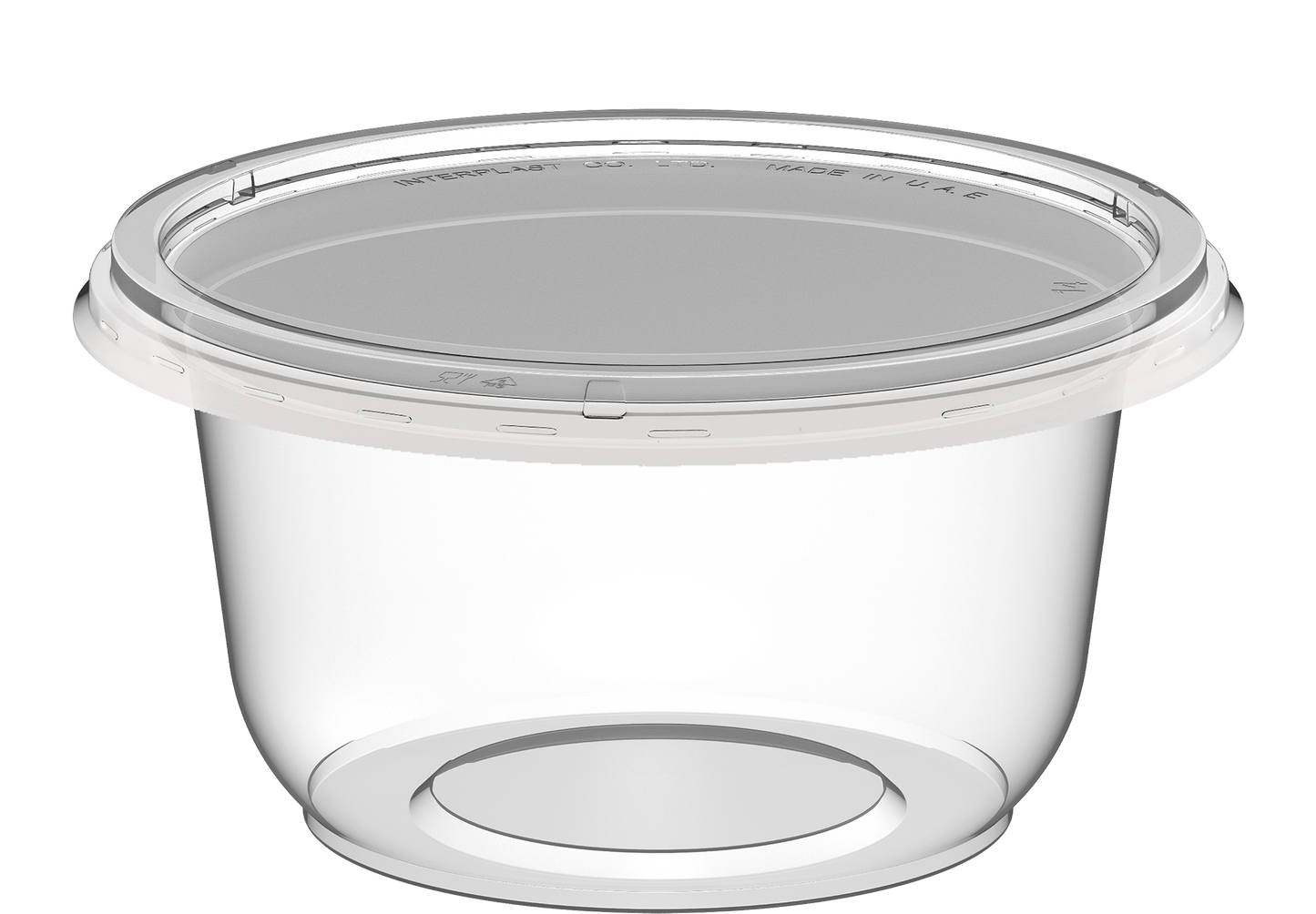 200 ml Pack of 40 IC20 Plastic White Containers with Clear Lids